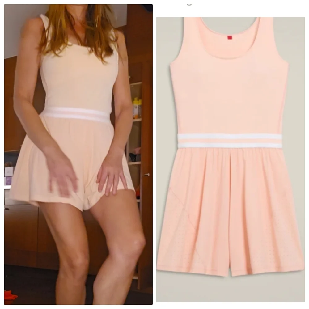 Wilson Peach Pastel Tennis To Golf Banded Dress Style Rare Floaty Romper s - Picture 8 of 11